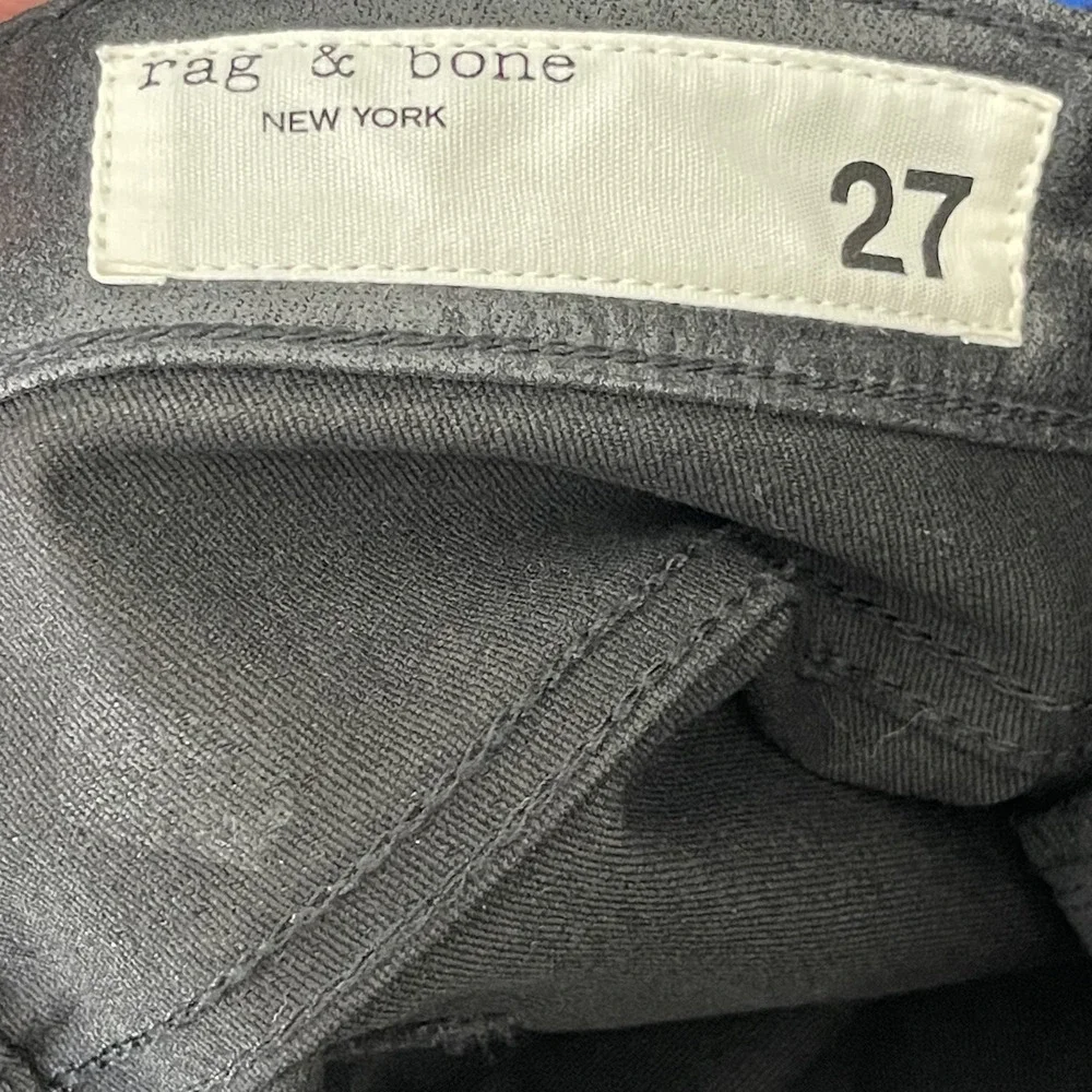 Rag & Bone Casey High Rise Ankle Flare Jeans Womens 27 Coated Black Stretch Crop
